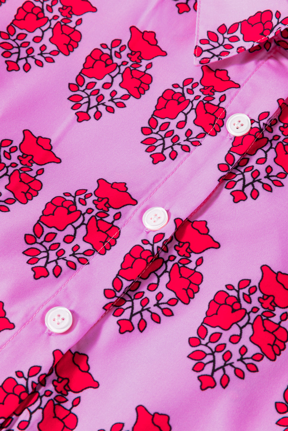 Fluid dress with short sleeves and Multi-Bouton collar *