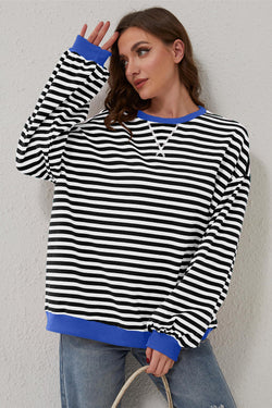 Over-dimensional sweatshirt with black stripes *