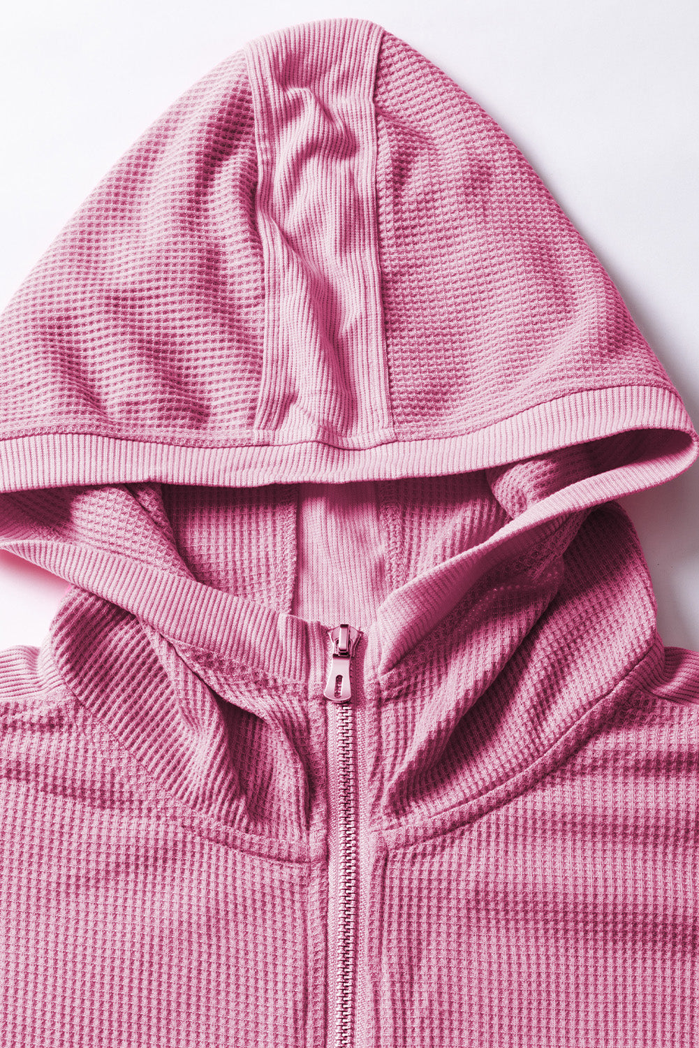 Chaqueta con capucha con cremallera completa rosa gafe termal