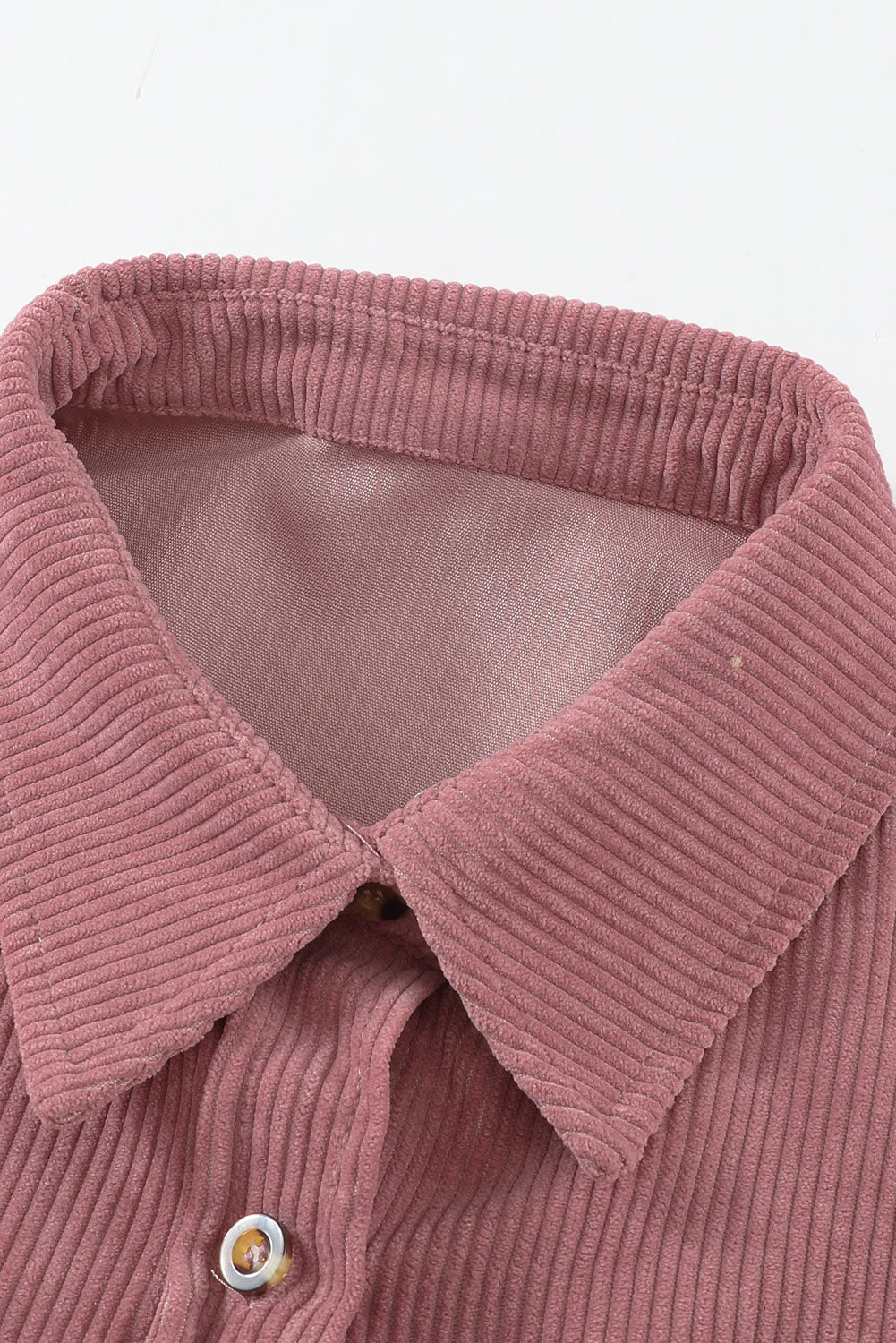 Chemise de poche à bouton en velours rose