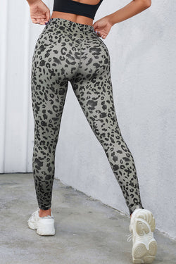 Classic Grey Leopard Print Active Leggings