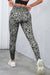 Leggings grises clásicos activos con estampado de leopardo