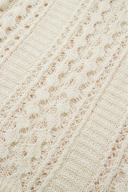 White Pull in openwork knitting with puffy sleeves*