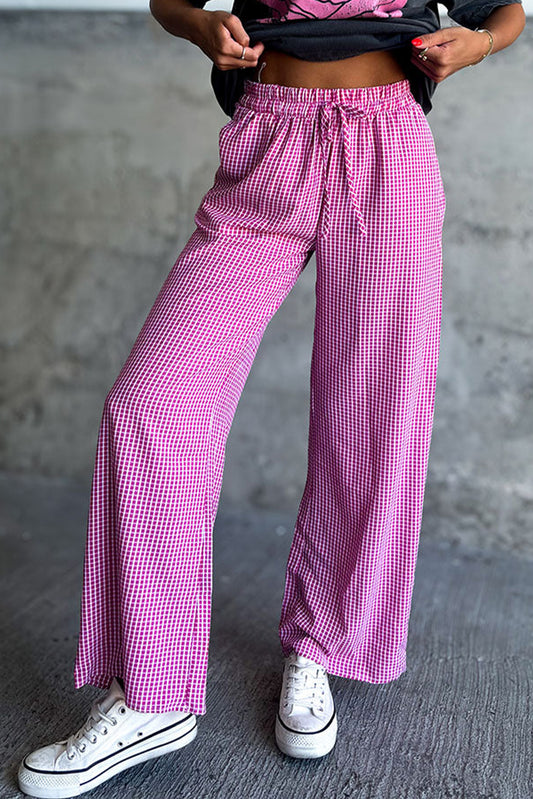 Pink Pinaid Pinaid Pantalon de la jambe haute de taille haute