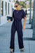 Oh So Glam Blue Wide Leg Belted Jumpsuit