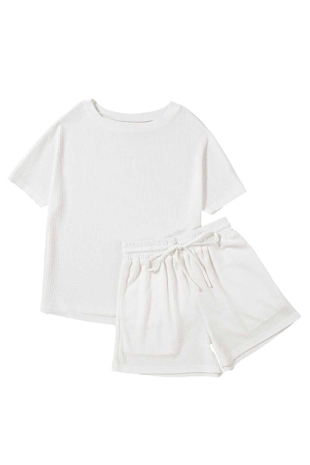 T-shirt texturé occasionnel et shorts de cordon de cordon