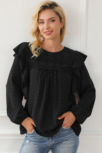 Black blouse with long sleeves *