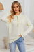 Beige Ruffled Buttoned Knit Sweater