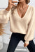 Lanter sleeve apricot sweater, V -neck, knot on the back