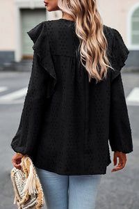 Black blouse with long sleeves *