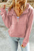 Pink hoodie with kangaroo pocket and quarter zip