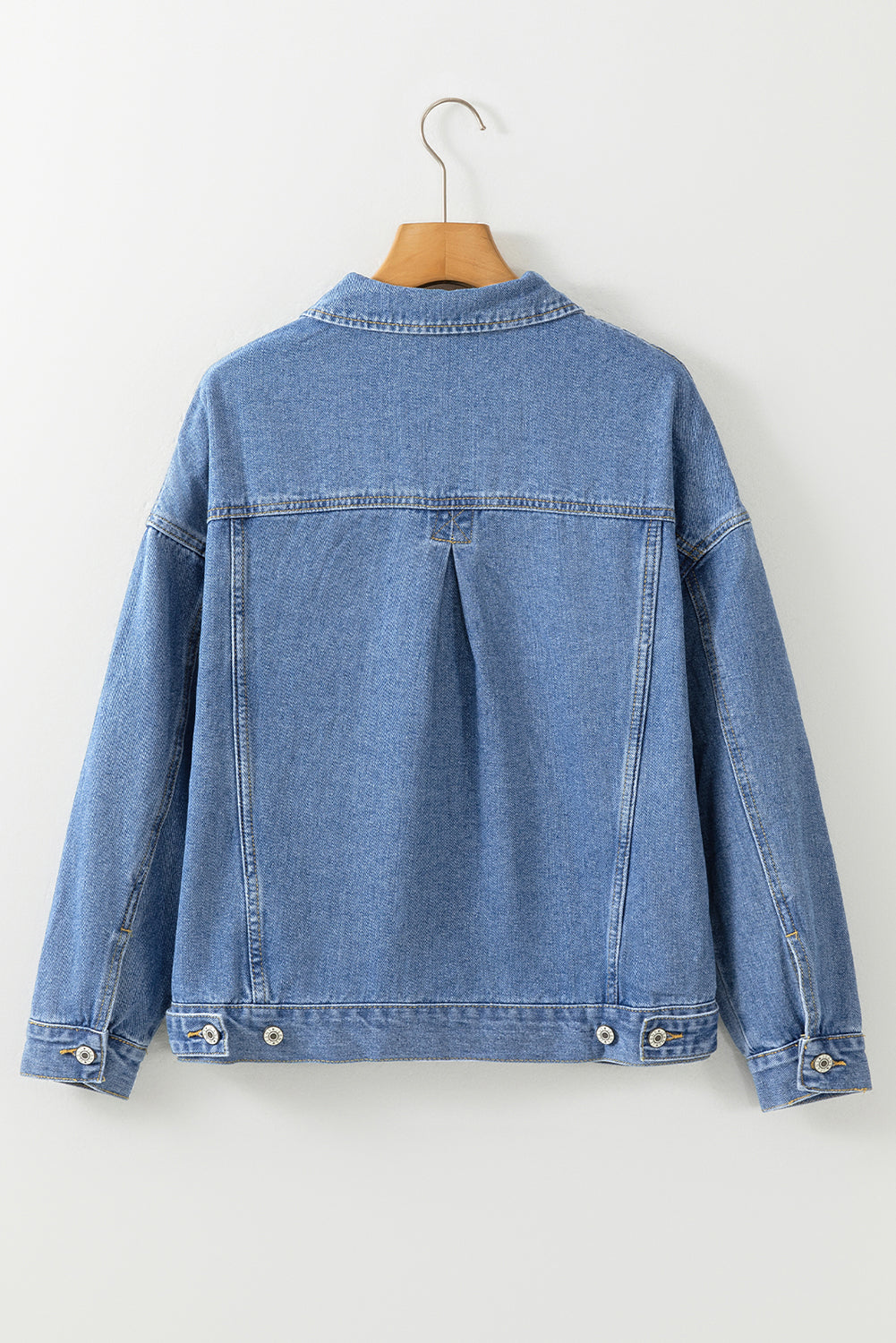 Veste en jean oversize délavée à poches bleu clair