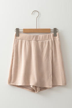 Short Skort Texturé en Tissu Cordé *