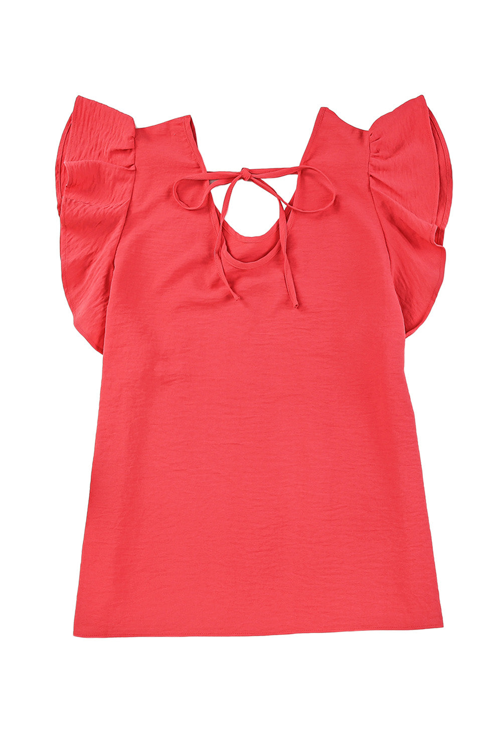 V Neck Ruffle Sleeve Loose Top