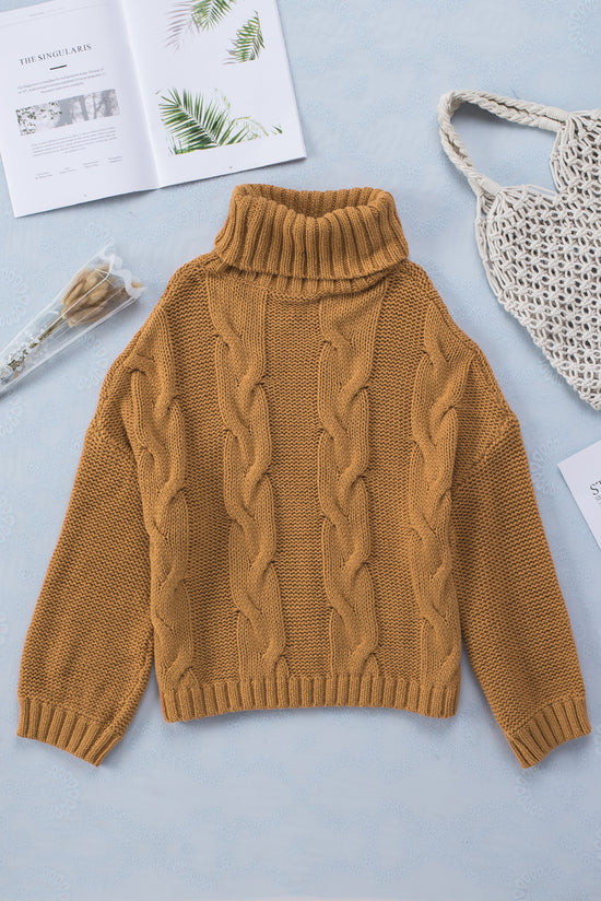 Cuddle Weather Handmade Cable Knit Turtleneck Sweater