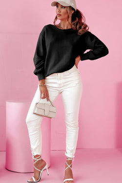 Black round-neck sweatshirt *