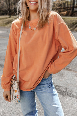 Orange corduroy oversized sweatshirt