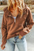 Brown hoodie with kangaroo pocket and quarter-turn zip