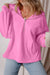 Bonbon Fleece Lined Loose Fit Half Zip Hoodie with Kangaroo Pockets