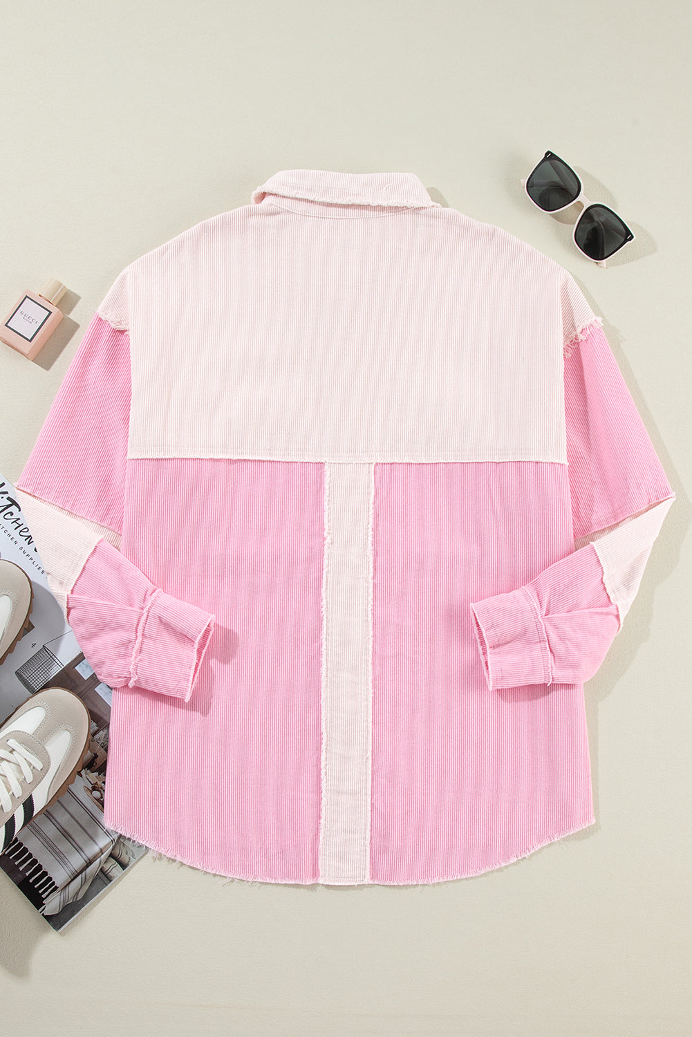 Chaqueta de terciopelo de Côte con costuras de delicadeza de Bicolores expuestas