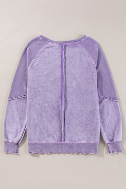 Raglan sleeve sweatshirt in embossed knitting *