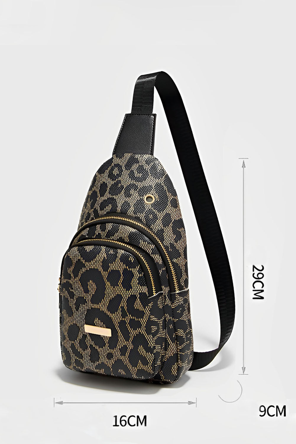 Bolso de hombro impreso de leopardo