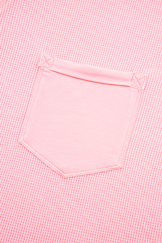 Pink -t -thish y pantalones cortos con costuras expuestas de gran tamaño