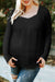 Black long sleeve v-neck crochet lace top