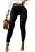 Black high waisted faux suede skinny leggings