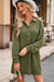 Straight dress with collar and dropped shoulders with buttons and button placket in moss green