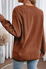 Sudadera de terciopelo acanalado de gran tamaño