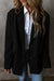 Black buttoned blazer with flap pocket and lapels