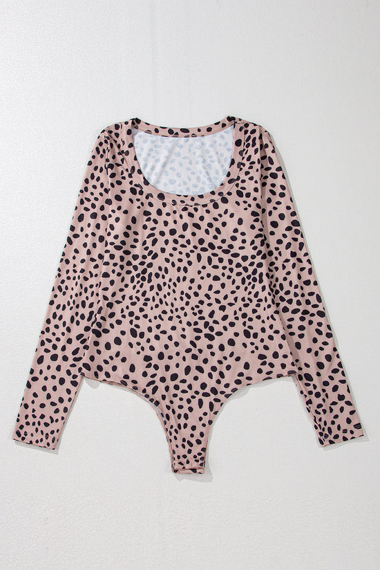 Smoke gray body print leopard with long sleeves *