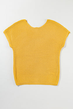 Short sleeve sweater dolman in large plain knitting ginger