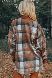 Cinnamon Plaid Corduroy Chest Pocket Shacket