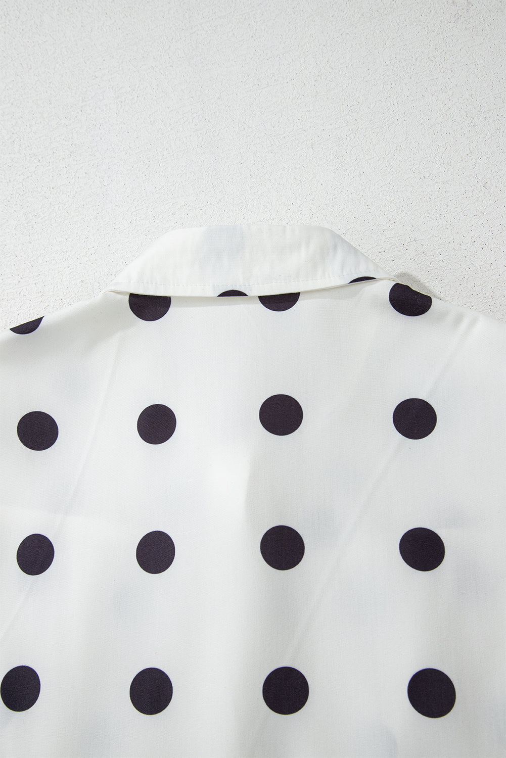 White Babydoll dress with polka dots and sleeve collar *