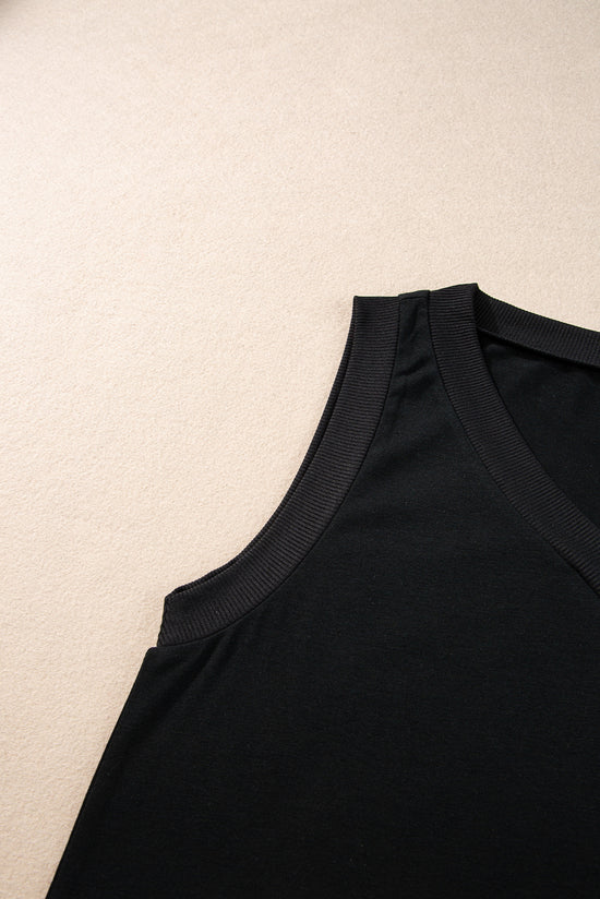 Black ribbed tank top *