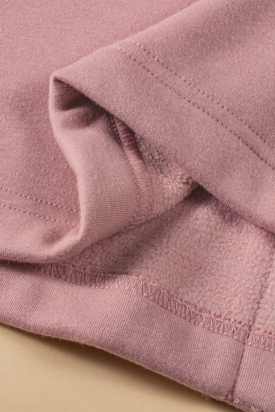 Veste zippée à capuche avec cordon de serrage et patch aztèque rose clair