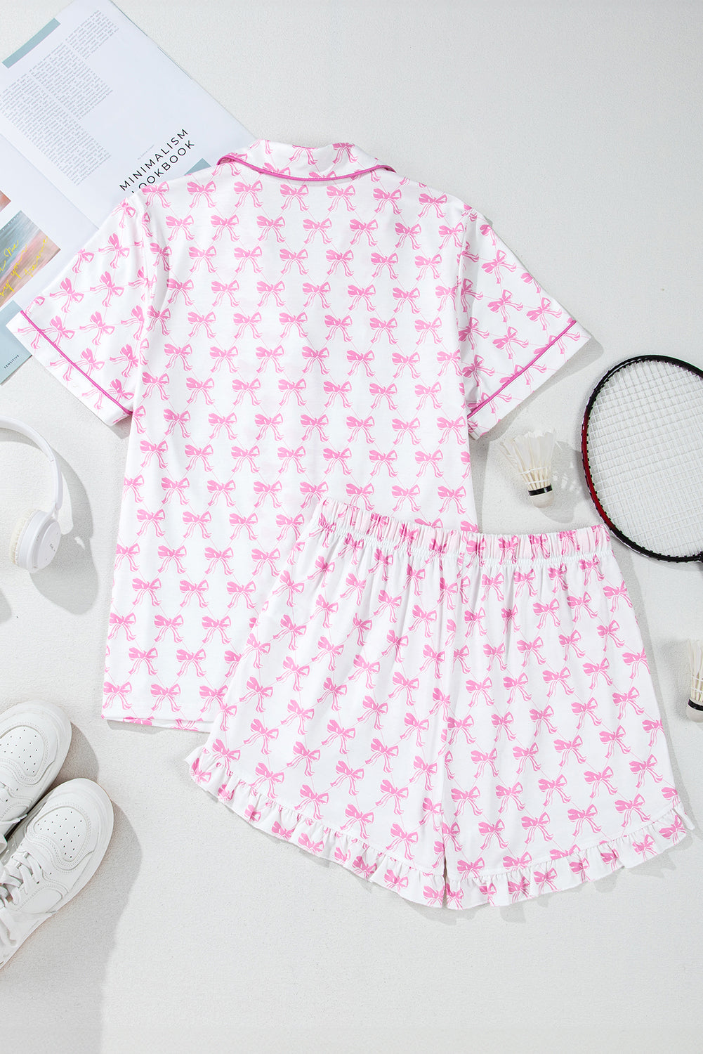 Ensemble pyjama rose imprimé nœud papillon *-A WOMAN WE LOVE