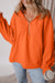 Orange full hooded sweatshirt with kangaroo pockets and semi-ferms flash doubled with fleece