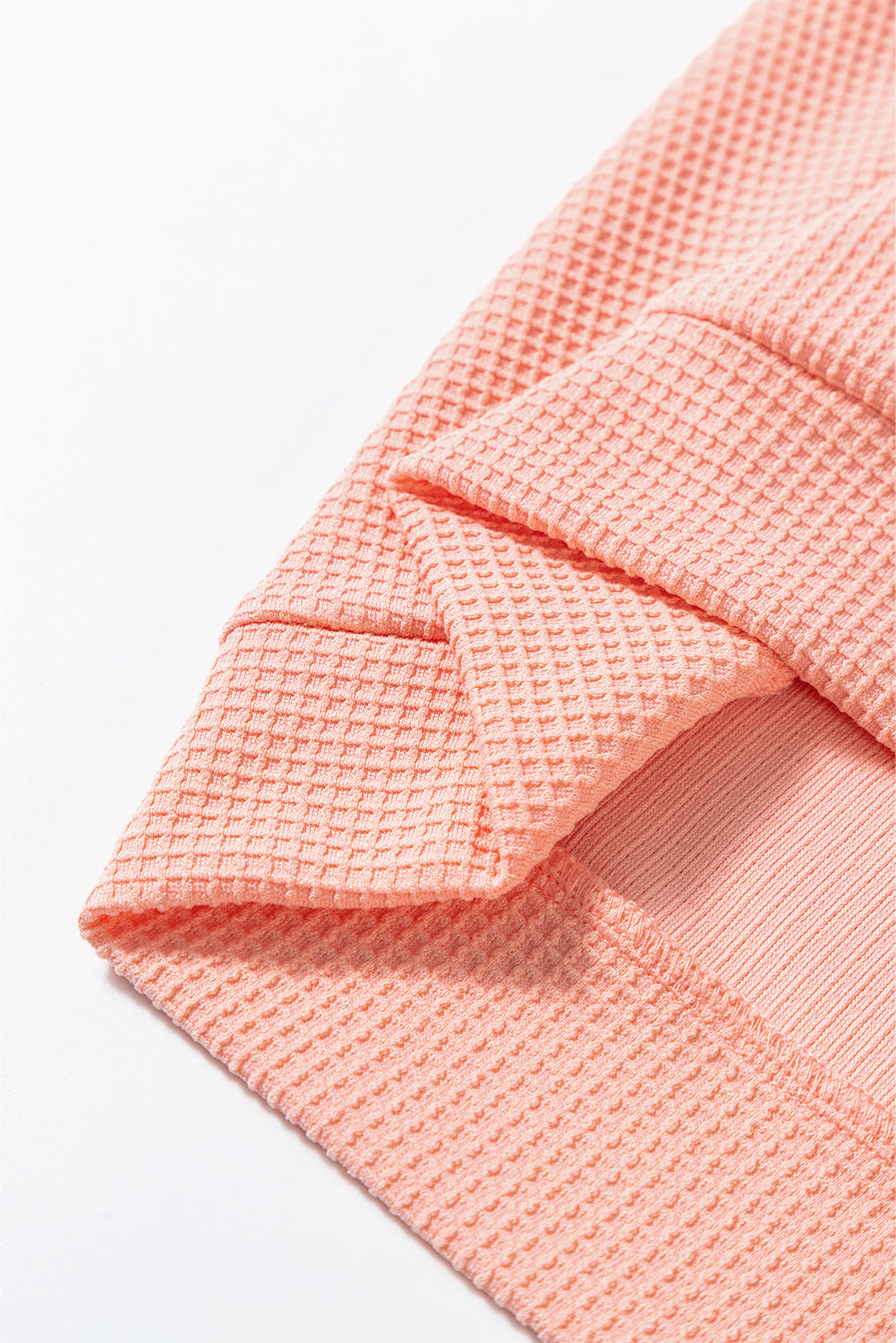 Grapefruit naranja waffle knit ancho manga manga de mosaico raglan top