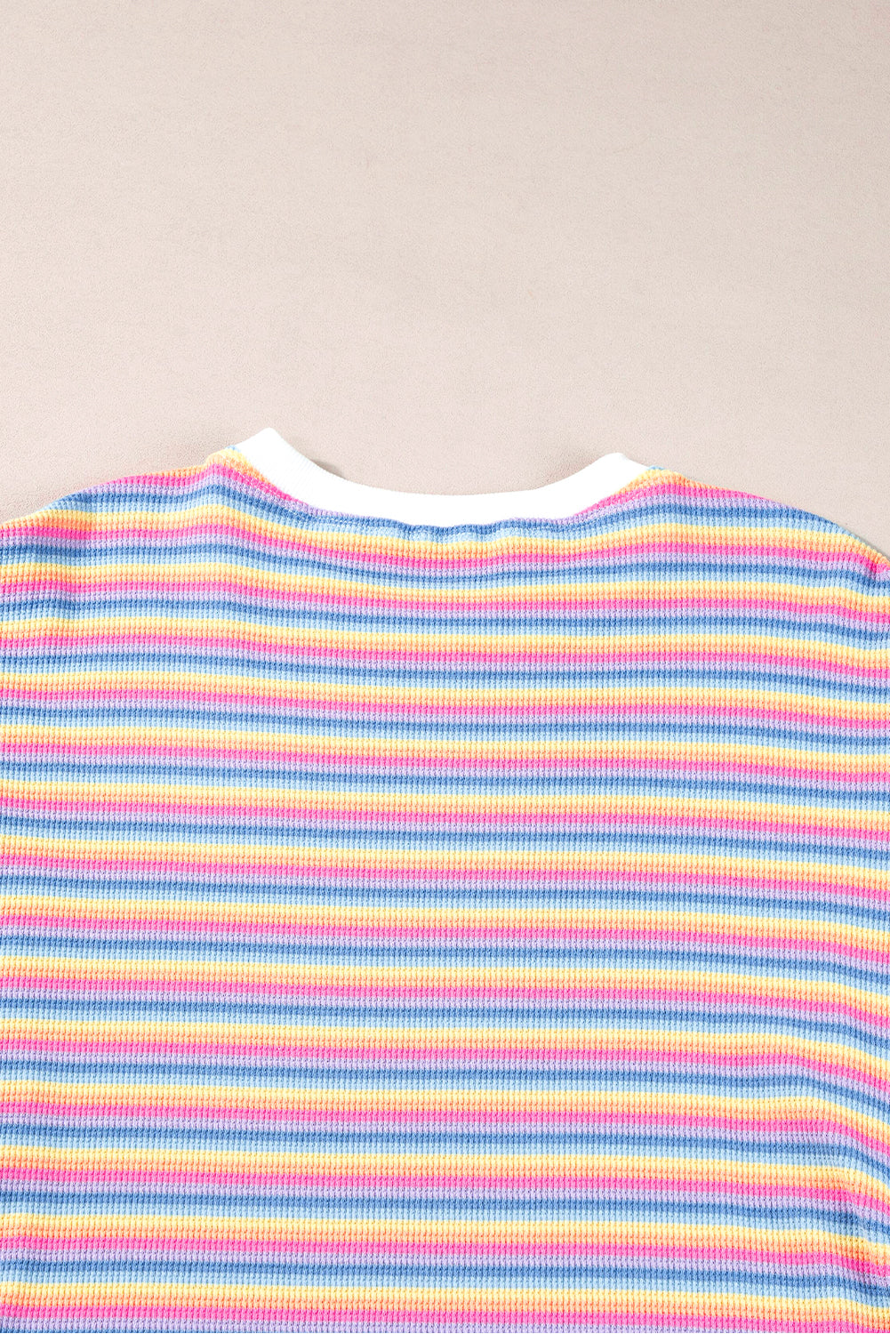 Pink Stripe Crew Neck T Shirt Dress