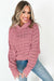 Peach Blossom Pointelle Knit Raglan Sleeve Hoodie