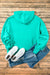 Aruba Blue Fleece Lined Loose Fit Hoodie with Half Zip and Kangaroo Pockets