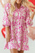 Mini-Robe Babydoll Ample cut with pink leopard print