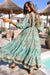 Long bohemian dress with floral print *