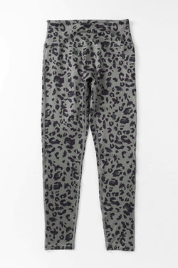 Classic Grey Leopard Print Active Leggings