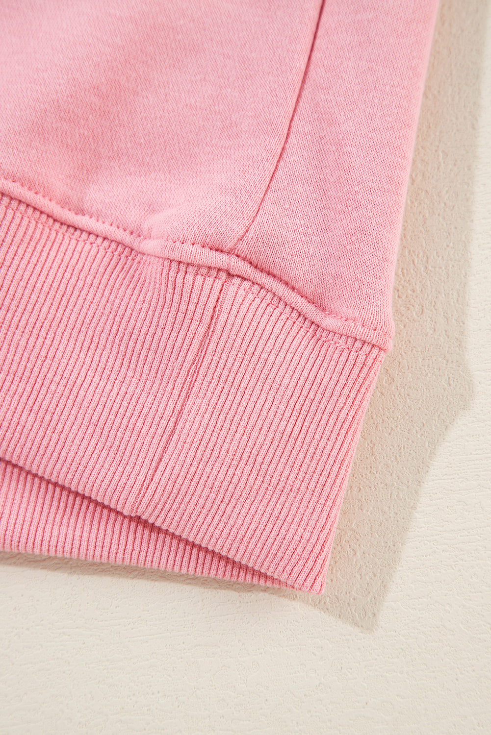 Pink Solid Classic Crewneck Pullover Sweatshirt