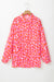 Large shirt buttoned pink leopard print