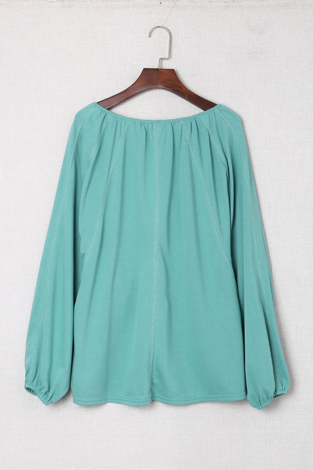 Green Split V Neck Dolman Top